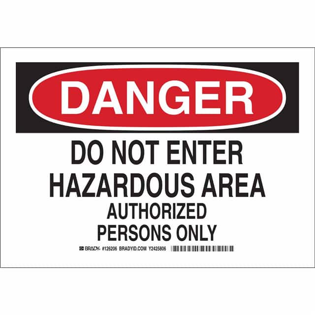 126207 B555 10X14 BLK/RED/WHT DANGER DO