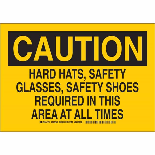 128546 B302 7X10 BLK/YEL CAUTION HARD H
