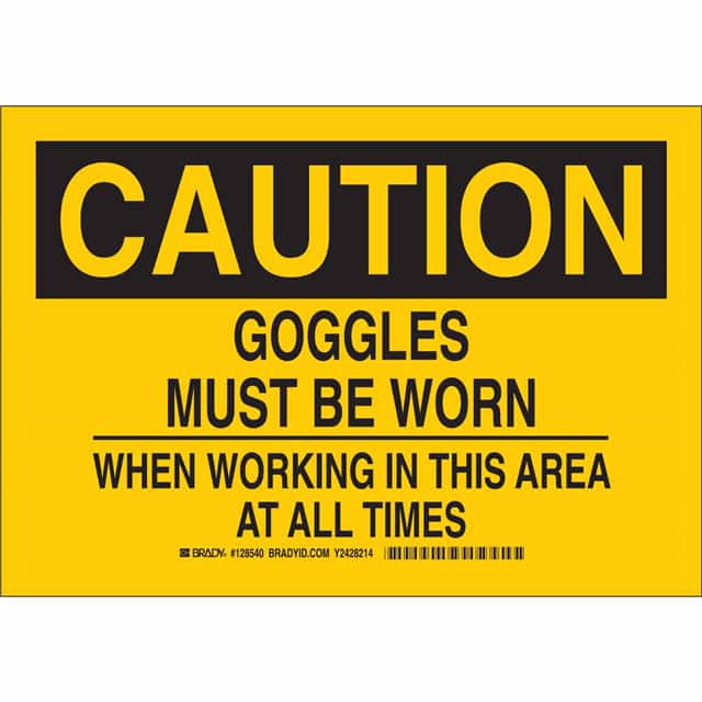 128543 B302 10X14 BLK/YEL CAUTION GOGGL