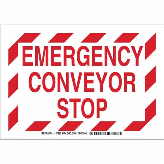 127955 B302 10X14 RED/WHT EMERGENCY CON