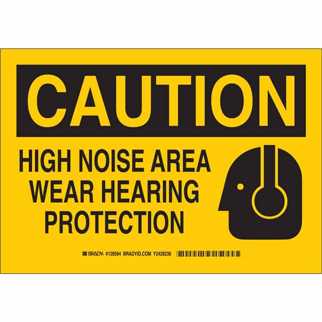 128562 B555 7X10 BLK/YEL CAUTION HIGH N