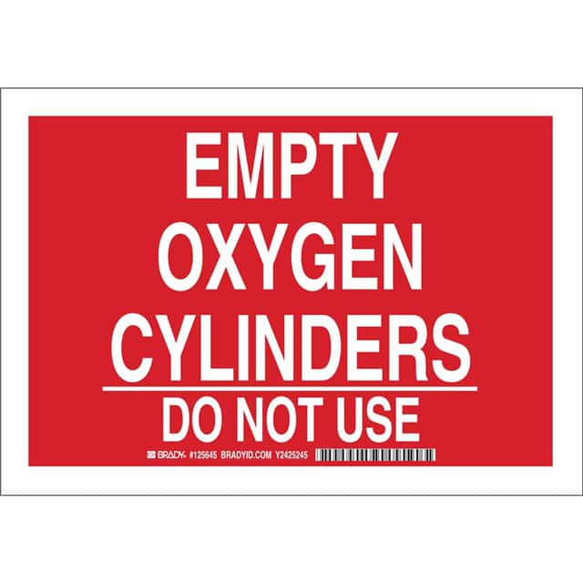 125648 B302 10X14 WHT/RD EMPTY OXYGEN C