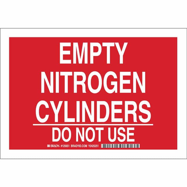 125652 B555 10X14 WHT/RED EMPTY NITROGE