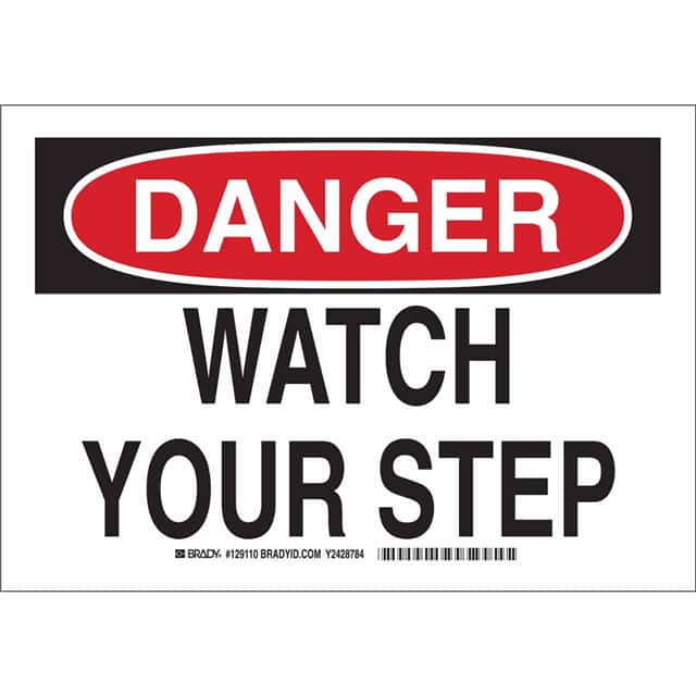 129109 B401 7X10 BLK/RED/WHT DANGER WAT