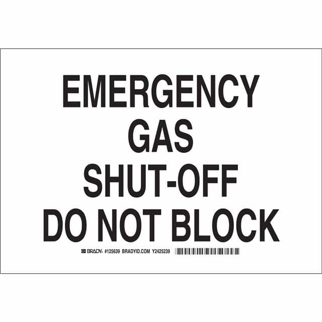 125642 B302 10X14 BLK/WHT EMERGENCY GAS