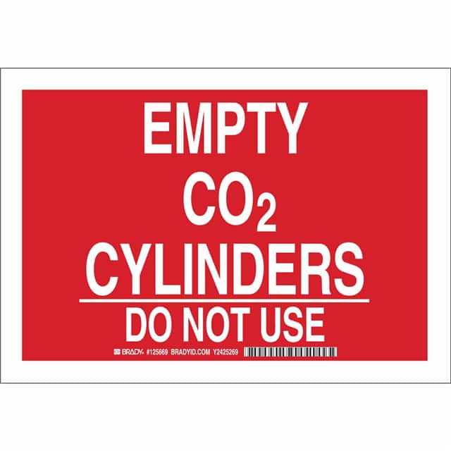 125668 B401 7X10 WHT/RED EMPTY CO2 CYLI