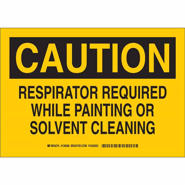 128589 B555 10X14 BLK/YEL CAUTION RESPI