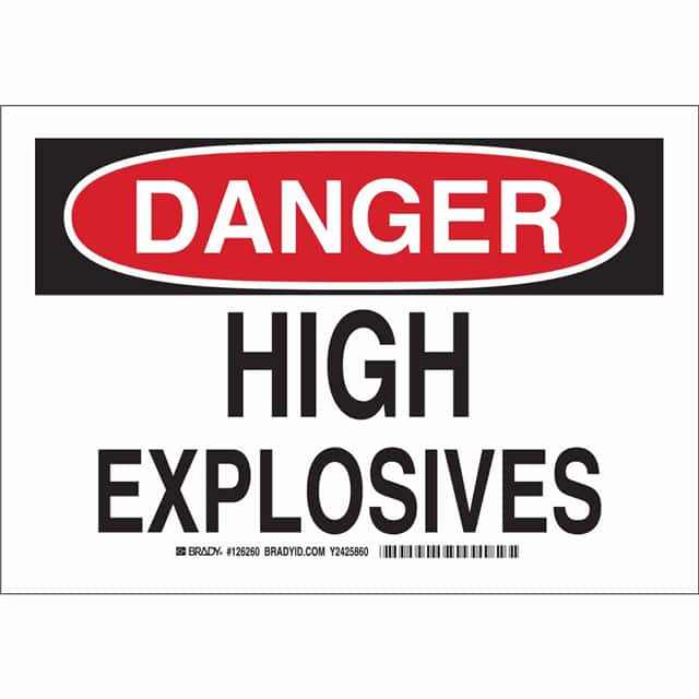126261 B555 10X14 BLK/RED/WHT DANGER HI