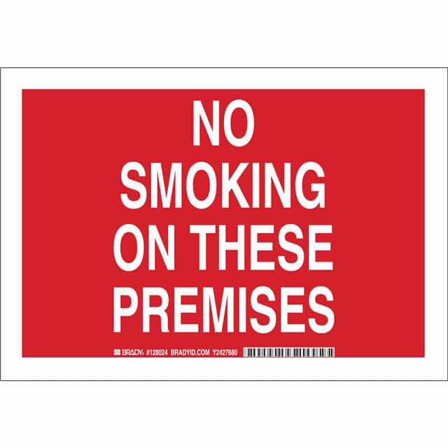 128023 B401 7X10 WHT/RED NO SMOKING ON
