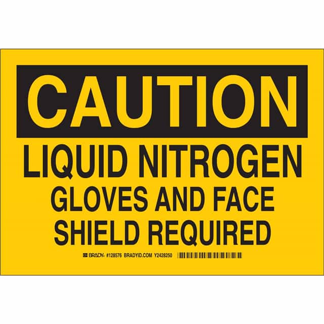 128577 B555 10X14 BLK/YEL CAUTION LIQUI