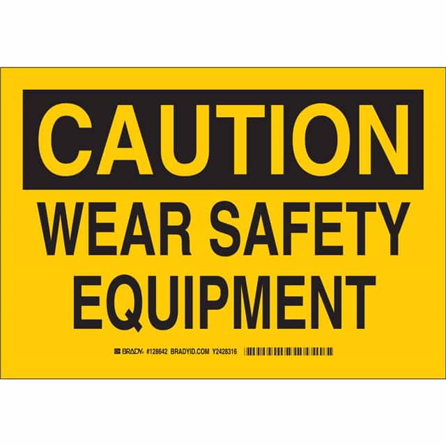 128641 B401 7X10 BLK/YEL CAUTION WEAR S