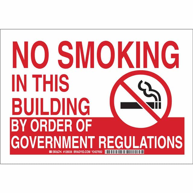 128035 B401 7X10 RED/WHT NO SMOKING IN