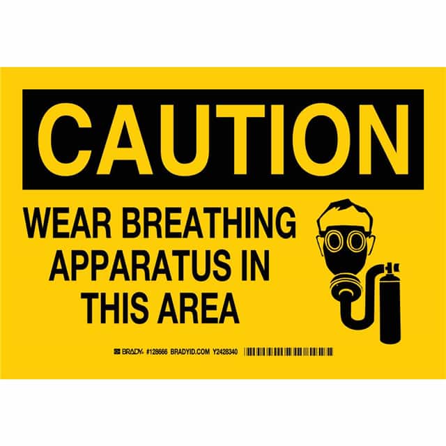 128668 B401 10X14 BLK/YL CAUTION WEAR B