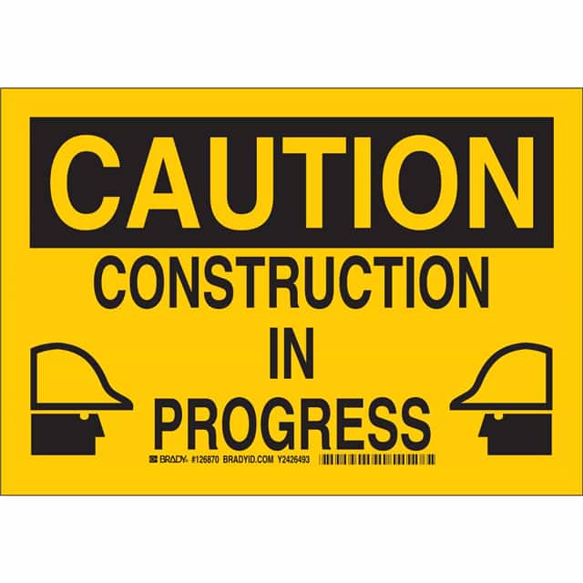 126875 B302 10X14 BLK/YEL CAUTION CONST