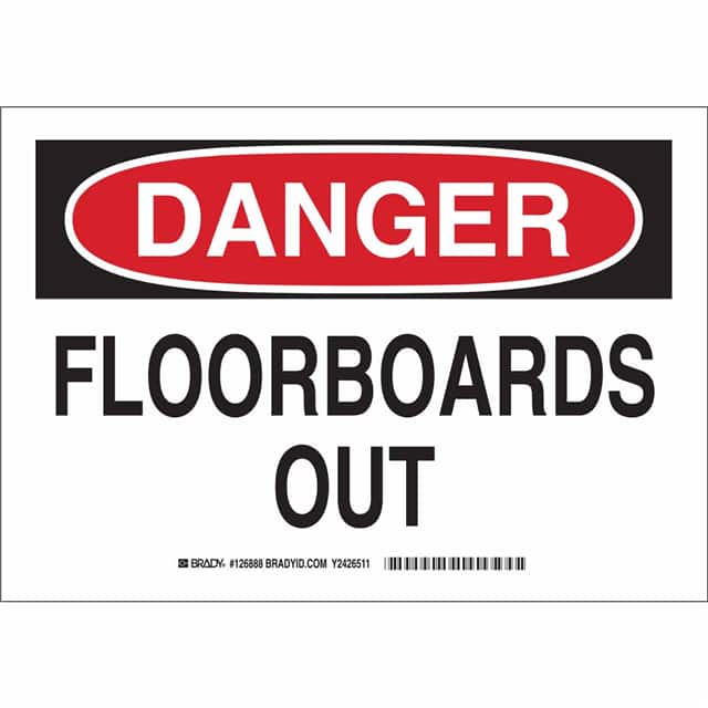 126889 B401 7X10 BLK/RD/WHT DANGER FLOO
