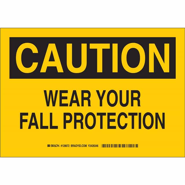 128673 B555 10X14 BLK/YL CAUTION WEAR Y