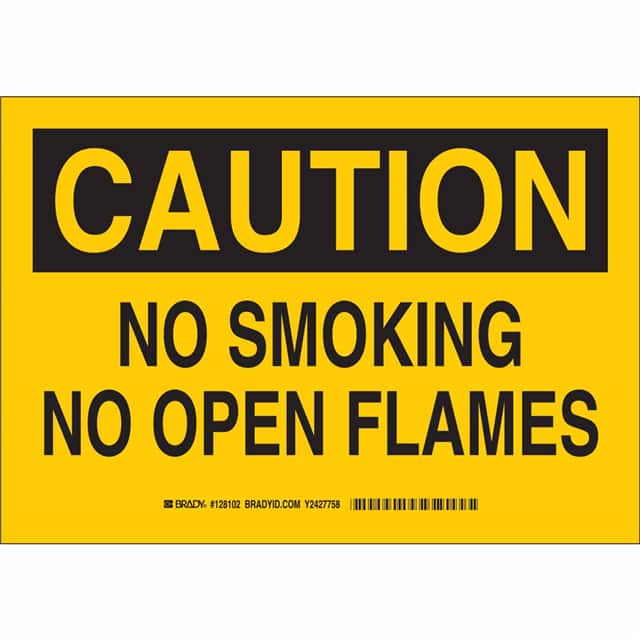 128100 B555 7X10 BLK/YEL CAUTION NO SMO
