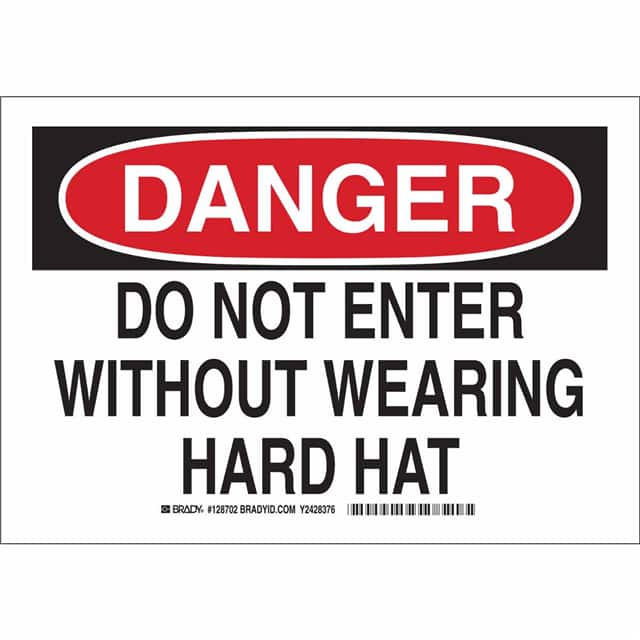 128705 B302 10X14 BLK/RED/WHT DANGER DO