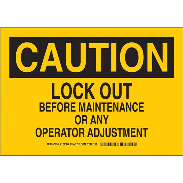 127509 B555 10X14 BLK/YEL CAUTION LOCK