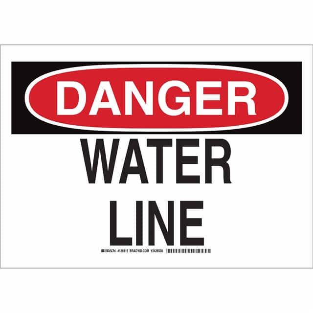 126912 B555 7X10 BLK/RED/WHT DANGER WAT