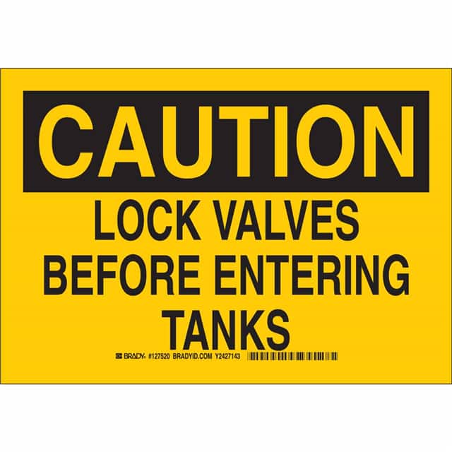 127518 B555 7X10 BLK/YEL CAUTION LOCK V