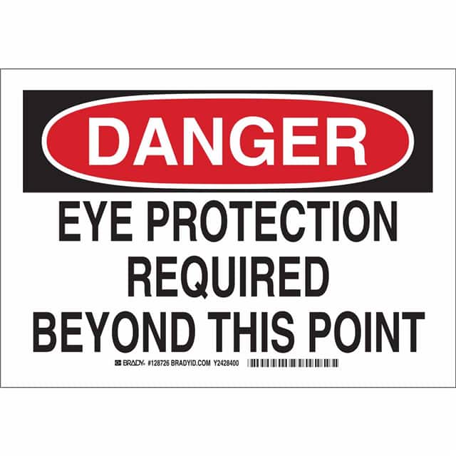 128727 B555 10X14 BLK/RED/WHT DANGER EY