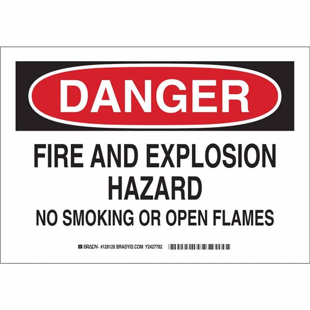 128124 B555 7X10 BLK/RED/WHT DANGER FIR