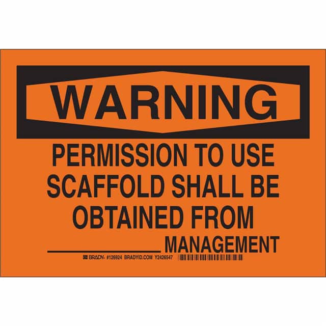 126927 B555 10X14 BLK/ORG WARNING PERMI