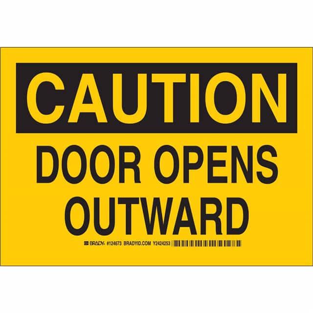 124674 B555 10X14 BLK/YEL CAUTION DOOR
