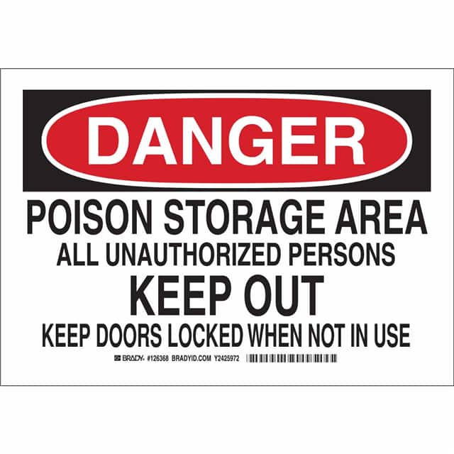 126371 B302 10X14 BLK/RED/WHT DANGER PO