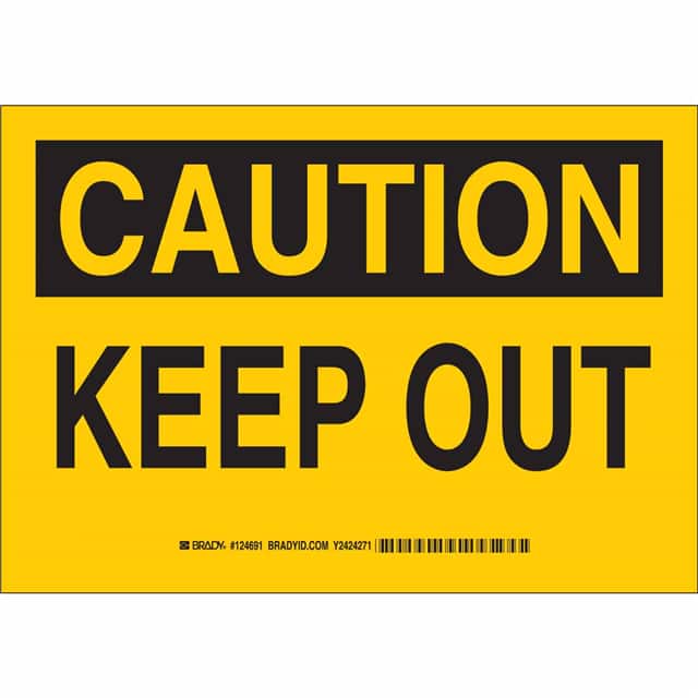124691 B302 7X10 BLK/YEL CAUTION KEEP O