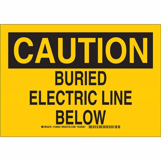 126942 B555 7X10 BLK/YEL CAUTION BURIED