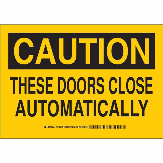 124718 B302 10X14 BLK/YEL CAUTION THESE