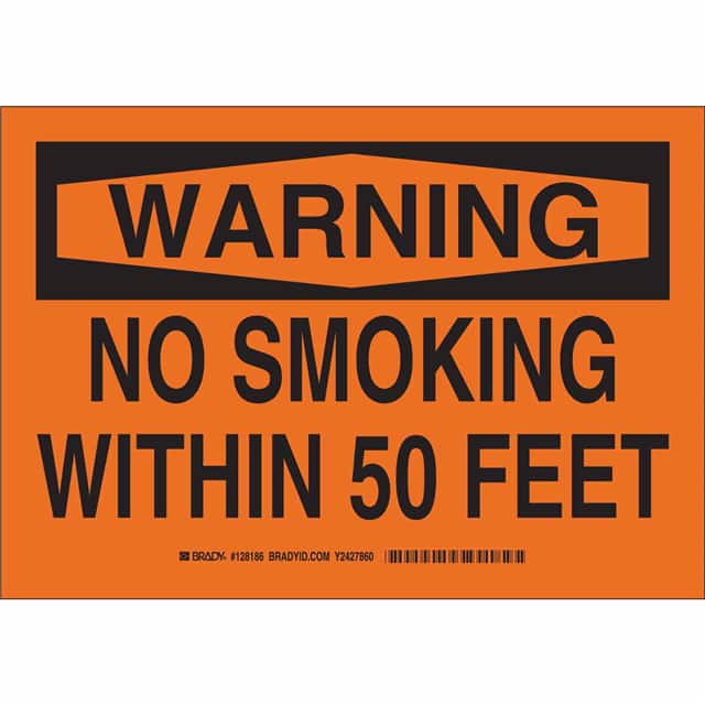 128184 B555 7X10 BLK/ORG WARNING NO SMO