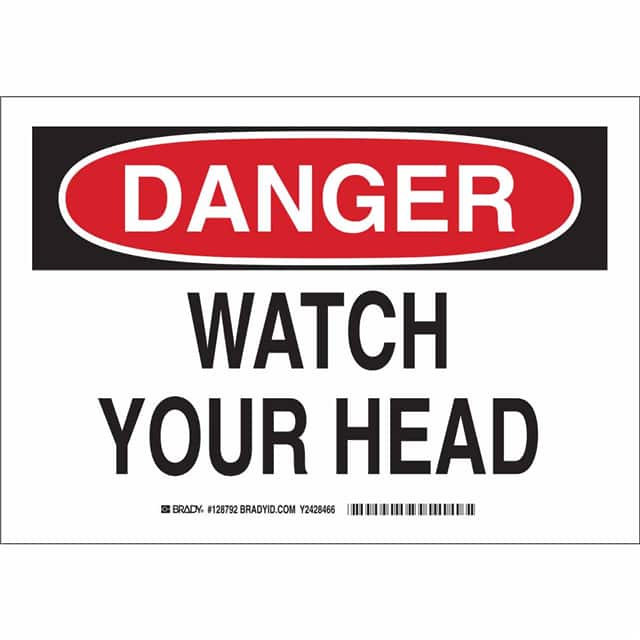 128792 B302 7X10 BLK/RED/WHT DANGER WAT