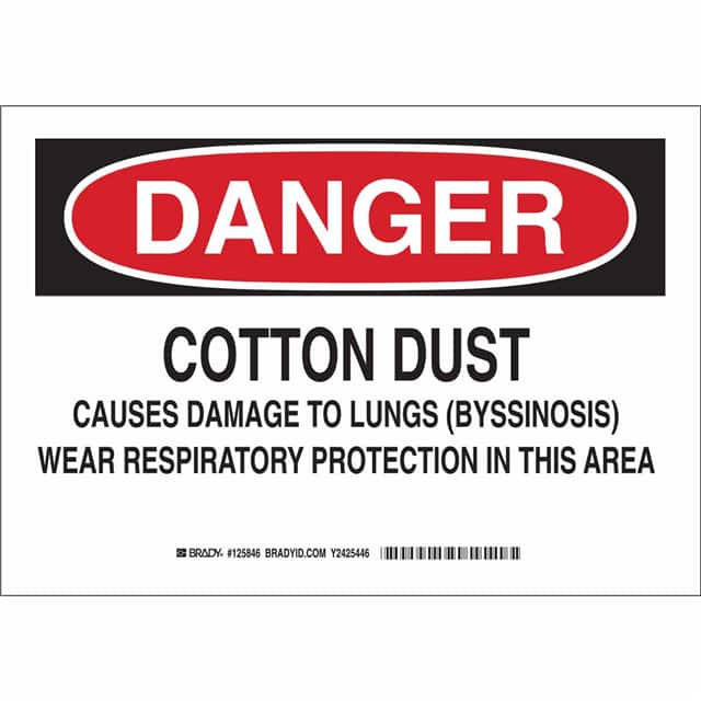 125846 B302 7X10 BLK/RD/WHT DANGER COTT