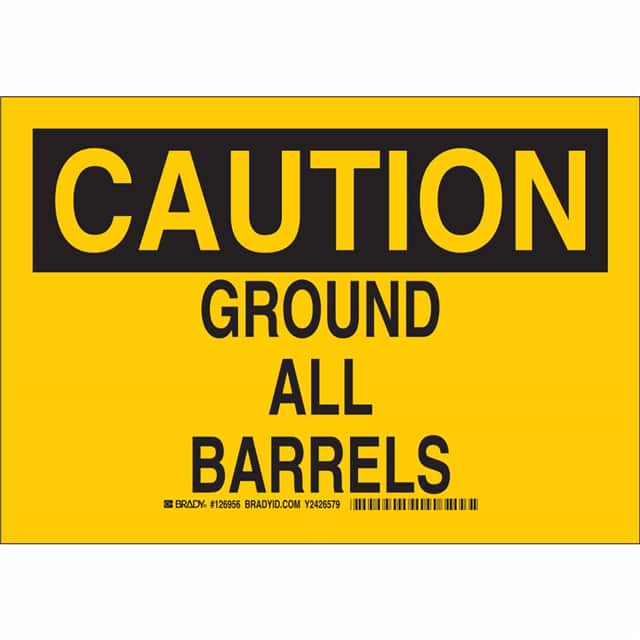 126955 B401 7X10 BLK/YEL CAUTION GROUND