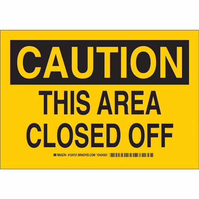 124722 B555 10X14 BLK/YEL CAUTION THIS