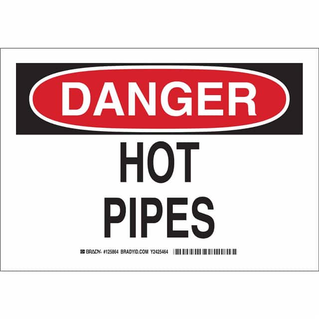125863 B401 7X10 BLK/RED/WHT DANGER HOT