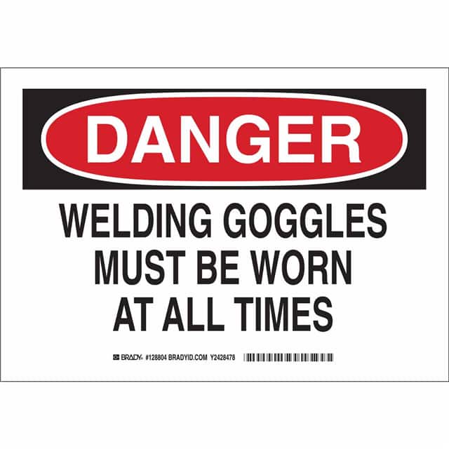 128806 B401 10X14 BLK/RED/WHT DANGER WE