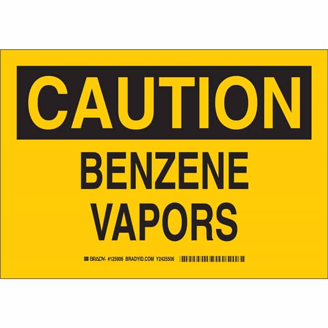 125906 B302 7X10 BLK/YEL CAUTION BENZEN