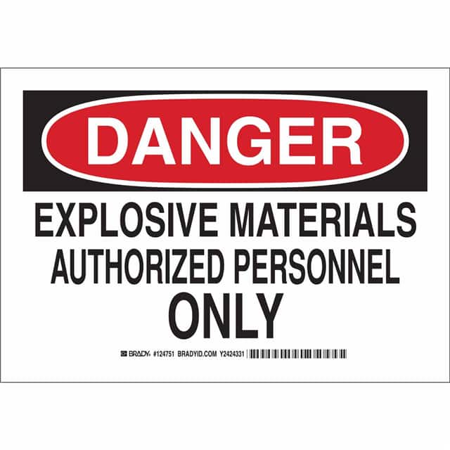 124752 B555 10X14 BLK/RD/WHT DANGER EXP