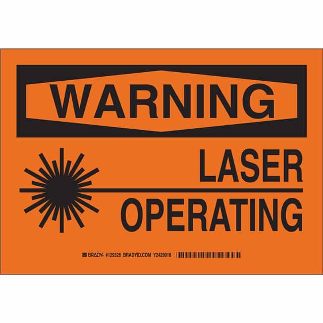 129325 B401 7X10 BLK/ORG WARNING LASER