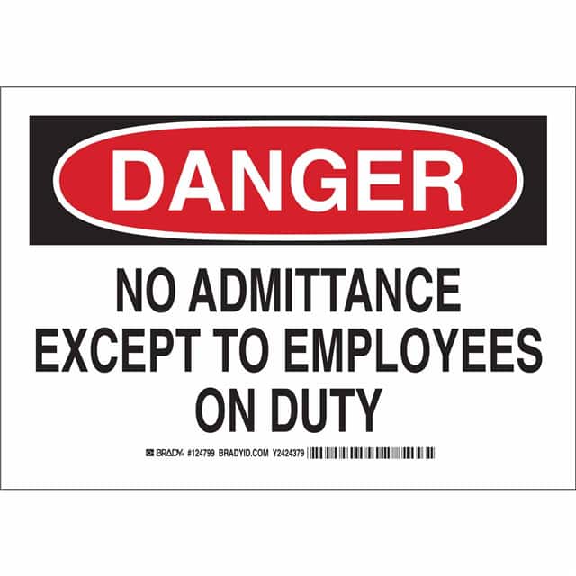 124798 B401 7X10 BLK/RD/WHT DANGER NO A