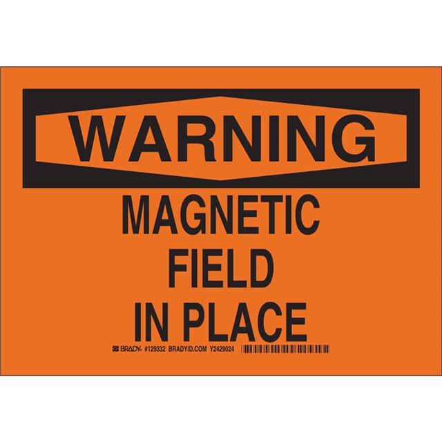 129335 B302 10X14 BLK/ORG WARNING MAGNE