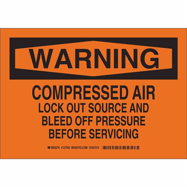 127595 B302 10X14 BLK/ORG WARNING COMPR