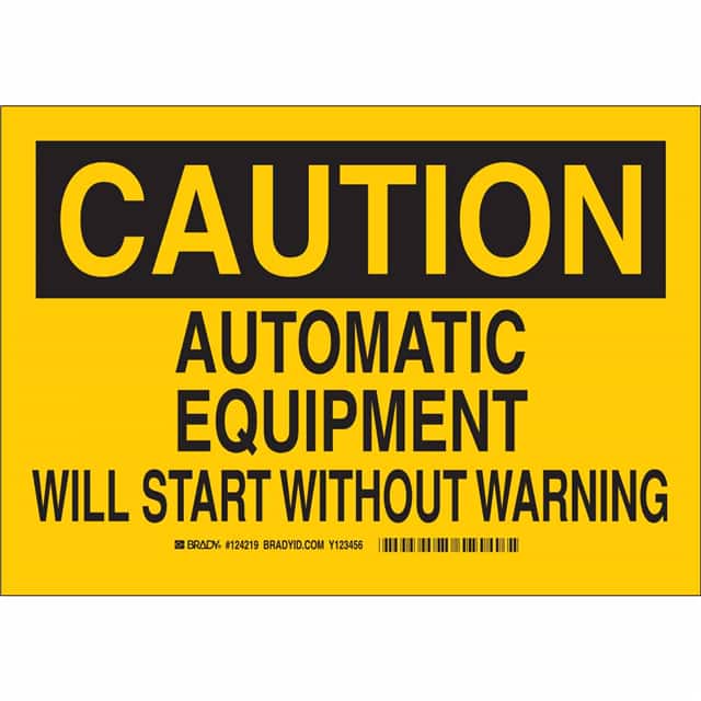 124220 B555 10X14 BLK/YEL CAUTION AUTOM