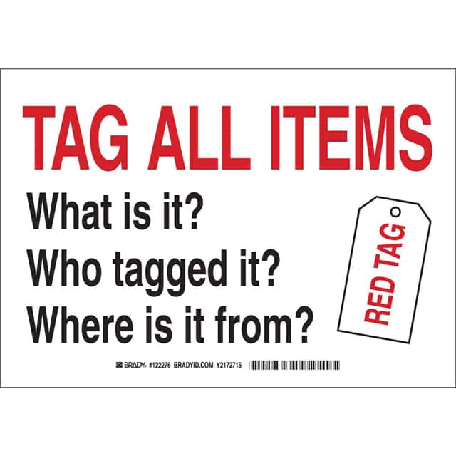 122276 B401 7X10 RED/WT/BLK TAG ALL ITE