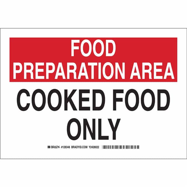 128350 B401 10X14 BLK/RED/WHT FOOD PREP
