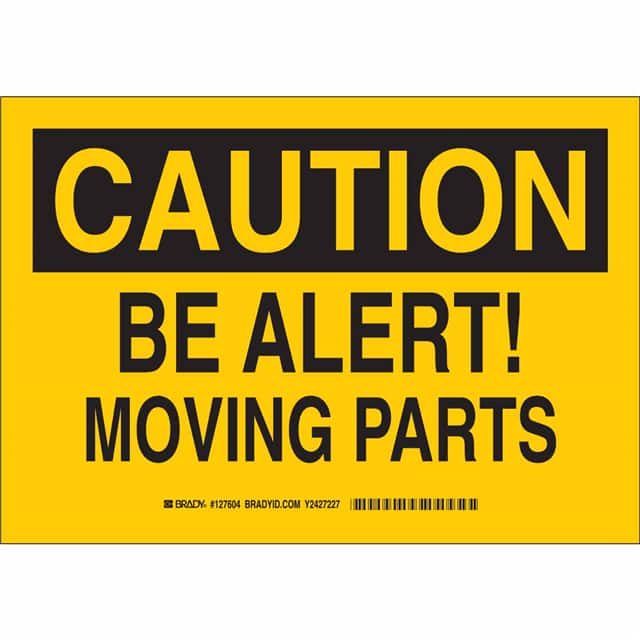 127602 B555 7X10 BLK/YEL CAUTION BE ALE